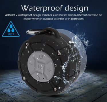 7-Level Waterproof Wireless Speaker with Suction Cup