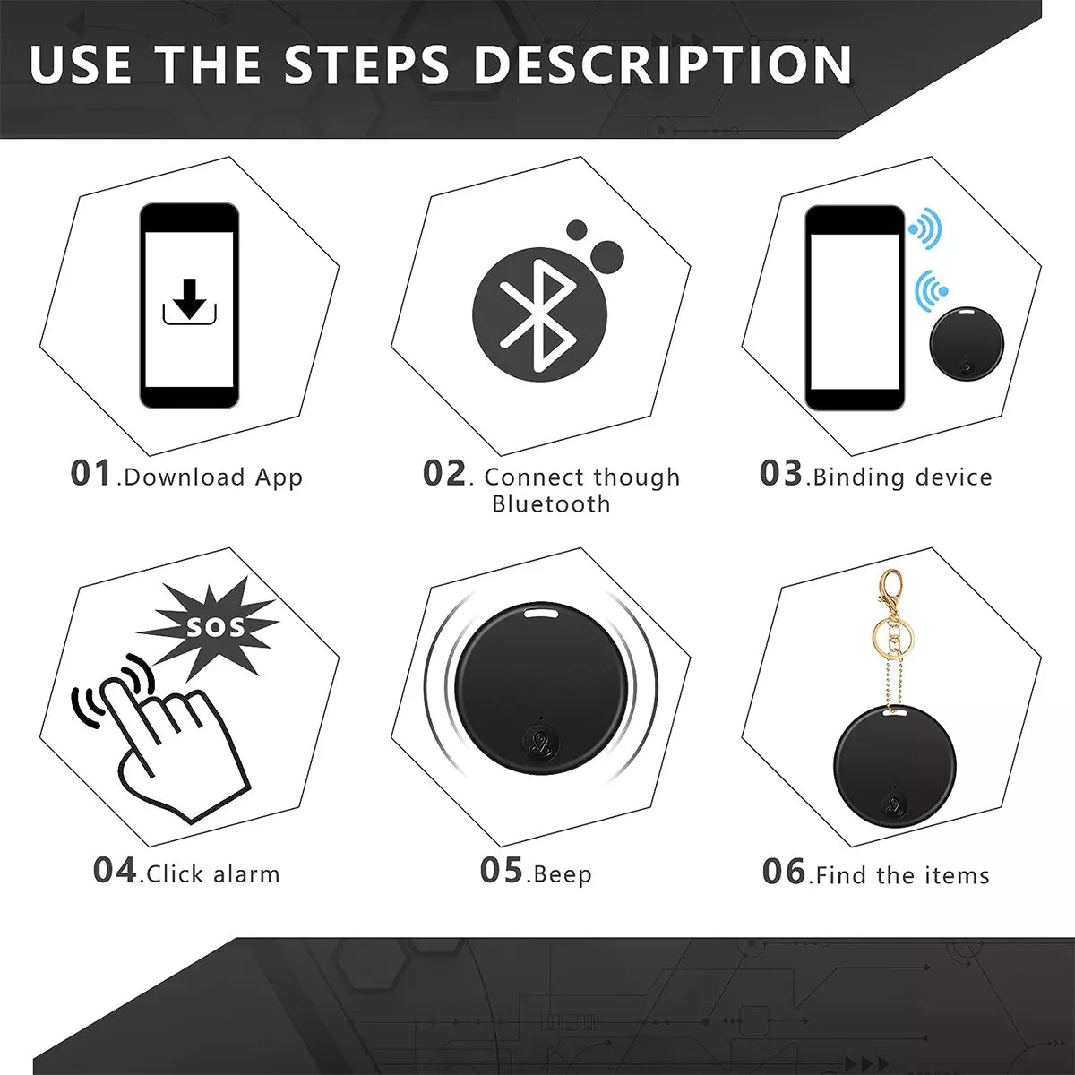 Bluetooth Mini GPS Tracking Air Key Tag Child Pet Finder Tracker Location Device