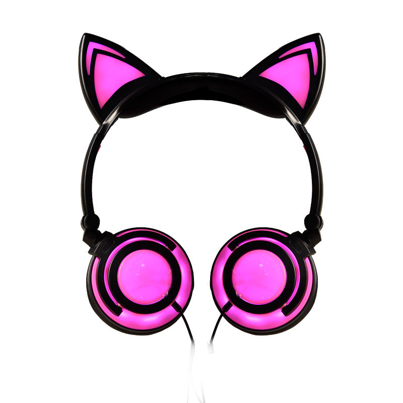 Cat Ear Headphones with Light and Foldable Design