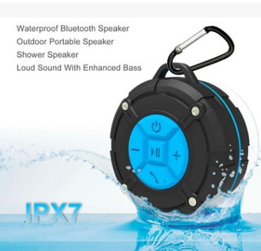 7-Level Waterproof Wireless Speaker with Suction Cup