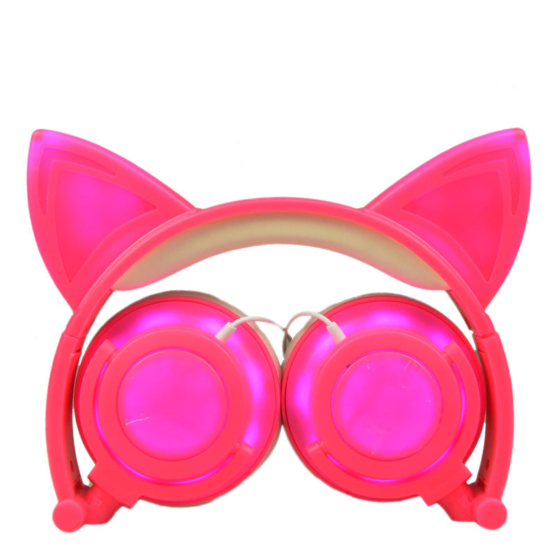 Cat Ear Headphones with Light and Foldable Design